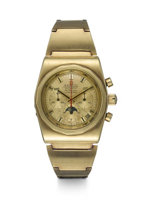 Zenith El Primero Luna Luxe Ref 6630 A Rare Gold Automatic Triple