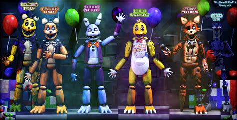 Stylized Fnaf 1 Gang V3 By Theyseemerollan On Deviantart