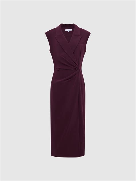 Reiss Cecile Tuxedo Bodycon Midi Dress Reiss Ireland