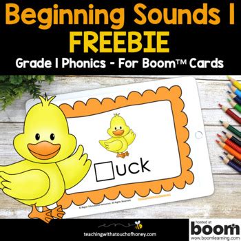 Beginning Sounds Phonics Activities 1st Grade Phonics Boom Cards FREEBIE