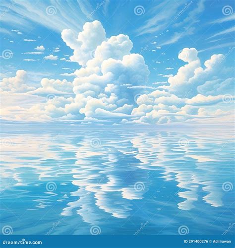 Animation of Sky and Cloud View with Reflection Water on the Ocean ...