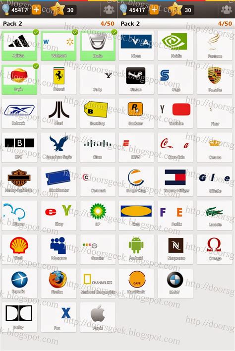 Logo Game Guess The Brand Regular Pack 2 Doors Geek