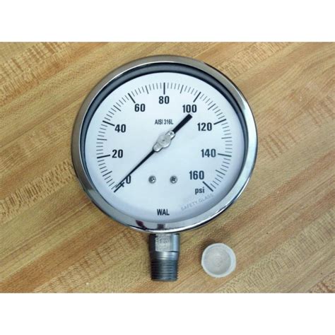 WAL AISI 316L 4 5 Pressure Gauge 160 PSI Mara Industrial