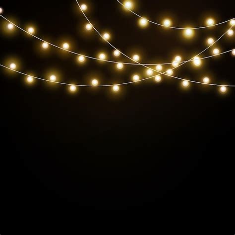 Premium Vector Light Background Garlands Christmas Lights Realistic