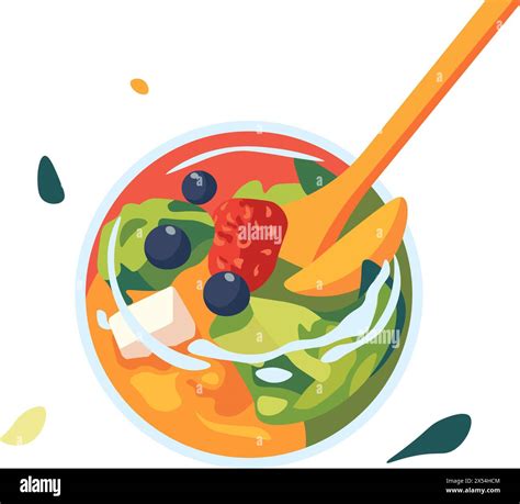 Tropical Fruit Salad Bowl Artwork Stock Vector Image And Art Alamy