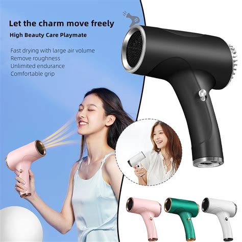 Portable Rechargeable Usb Cordless Anion Hair Dryer Versatile Hairdressing Tools M9b2