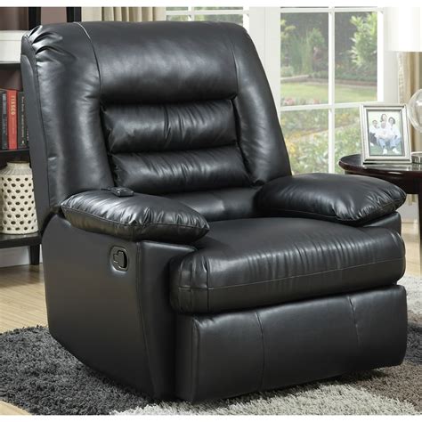 Serta Big And Tall Memory Foam Massage Recliner Black In Faux Leather Multiple Color Options