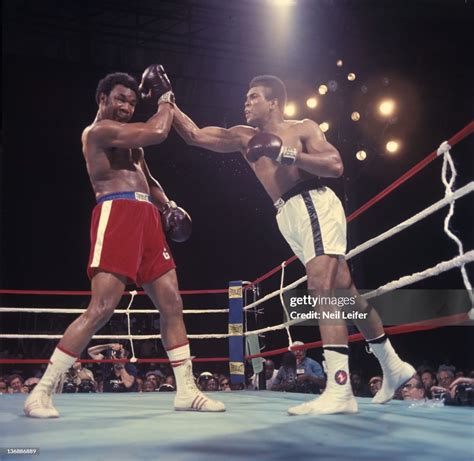 Muhammad Ali In Action Vs George Foreman During Fight At Stade Du 20