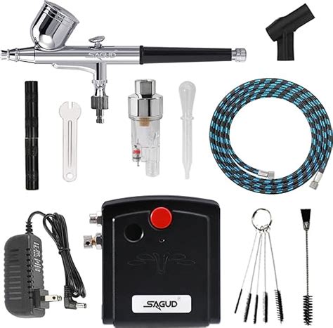 SAGUD Professional Mini Airbrush Kit With Portable Compressor Perfect