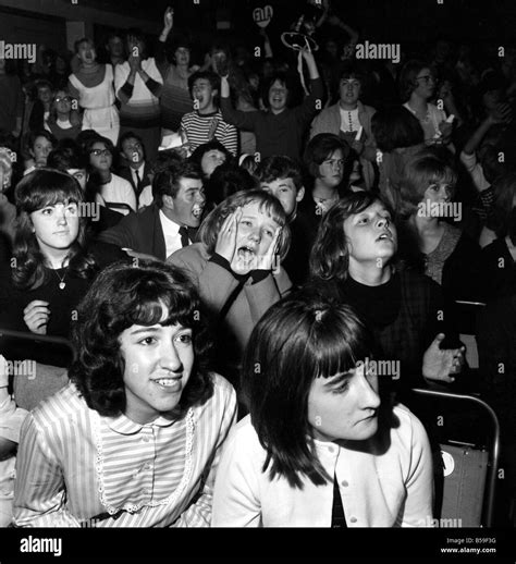 Screaming Girl Fans Greet The Beatles Last Night On Their Appearance