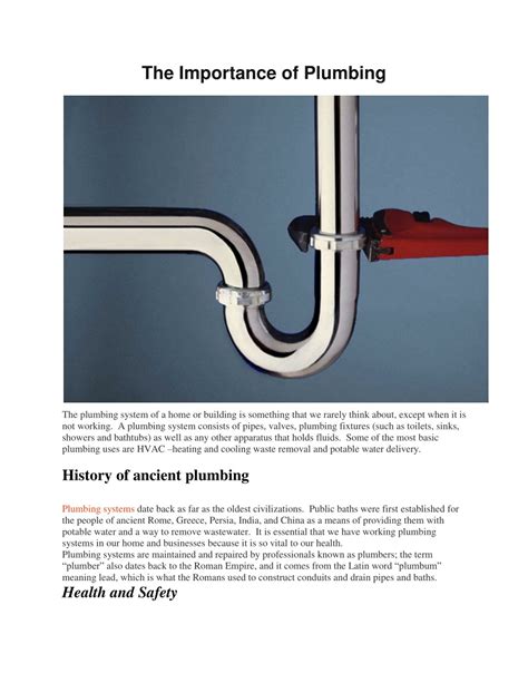 Ppt The Importance Of Plumbing Powerpoint Presentation Free Download