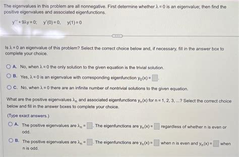 Solved The Eigenvalues In This Problem Are All Nonnegative Chegg