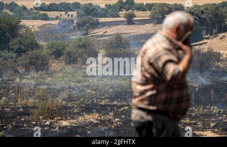 Spanien Ávila Mironcillo Brandwelle in Spanien infolge der