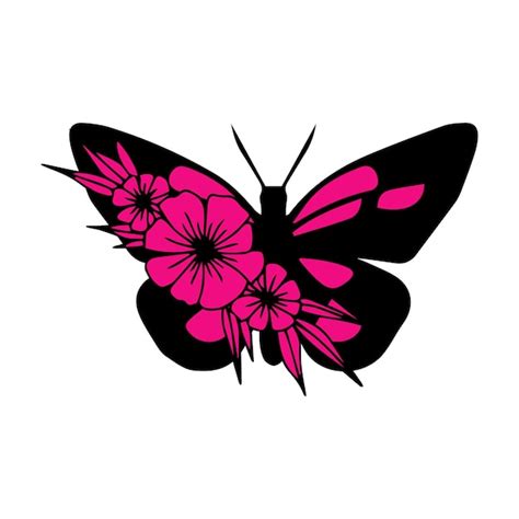 Una Mariposa Con Alas Rosas Y Negras Y Una Mariposa Rosa En La Parte