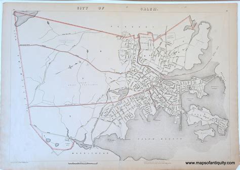 1891 City Of Salem Ma Antique Map Maps Of Antiquity