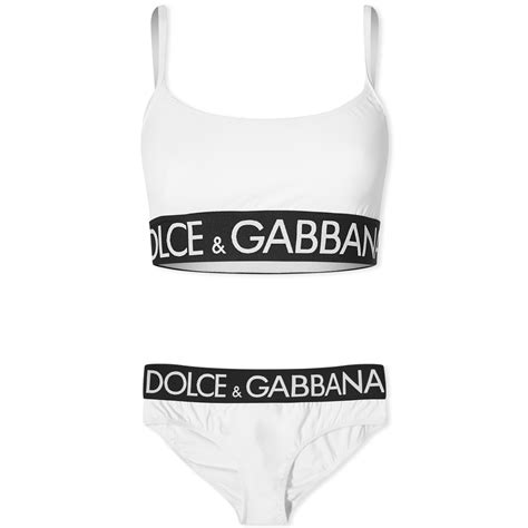 Dolce Gabbana Women S Logo Band Bikini In White Dolce Gabbana