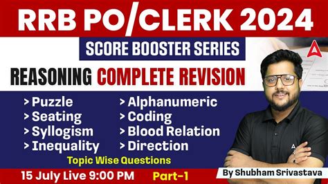 IBPS RRB PO Clerk 2024 Reasoning Complete Revision Topic Wise