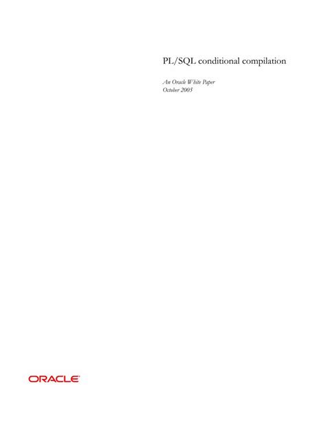 PDF Plsql Conditional Compilation DOKUMEN TIPS