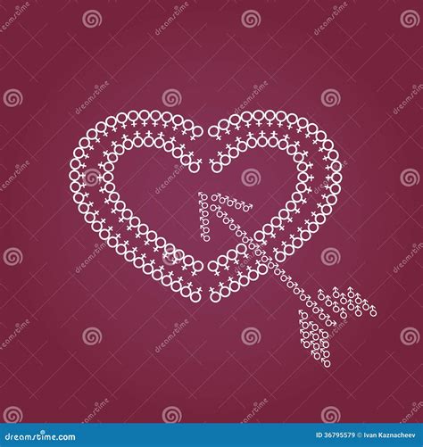 Heart and arrow symbol stock vector. Illustration of card - 36795579