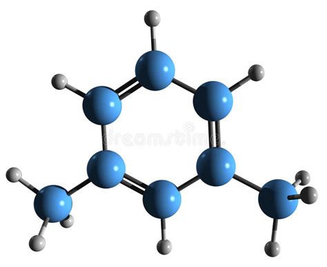 P Xylene Molecular Structure 3d Flat Model Para Xylene Structural