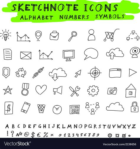 Doodle icons Royalty Free Vector Image - VectorStock