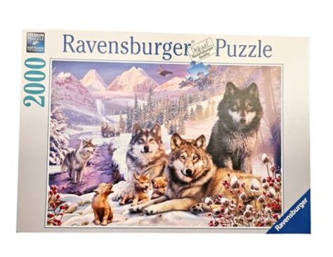 2 000 Pc Ravensburger Puzzle Wolf Wolves W Wolf Pups Winter Scene