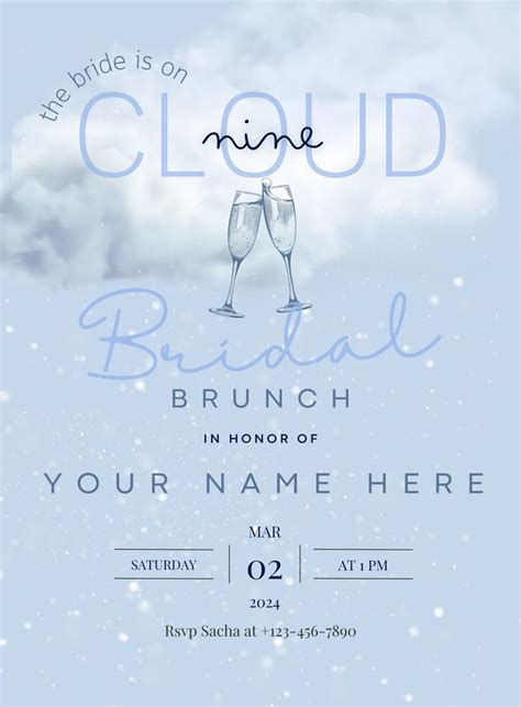 On Cloud Nine Bridal Shower Invitation Etsy In Bridal Shower