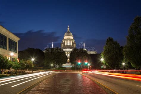 Rhode Island State House at Night Stock Image - Image of beautiful ...