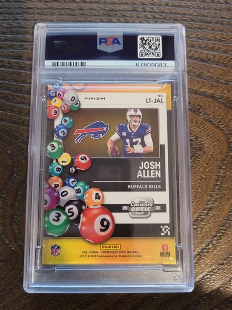 2021 Contenders Optic Josh Allen Lottery Ticket SP LTJAL PSA 10