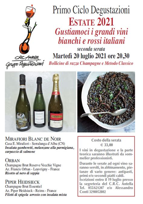 Le Degustazioni Del Crc Antella Bollicine Di Razza E Champagne