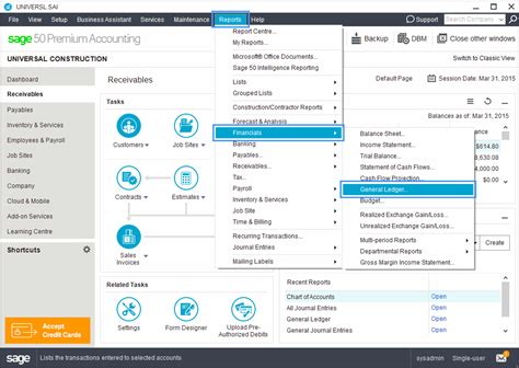 Sage 50 Canada Export The General Ledger Mindbridge English Us