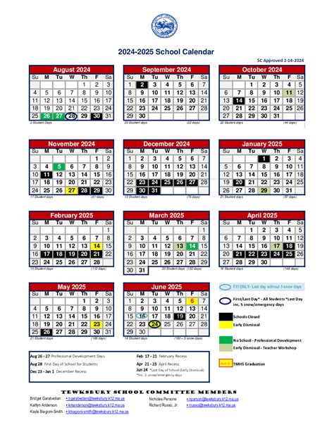 School Calendar Legend Dewing Elementary