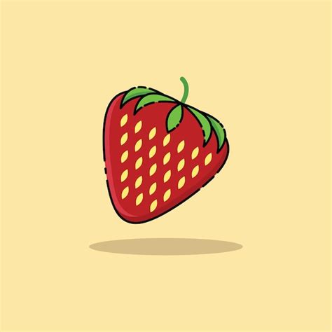 Premium Vector Simple Vector Strawberry Flat Design