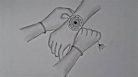 How To Draw Brother And Sister Hands Tying Rakhi L Raksha Bandhan L Pencil Sketch Youtube