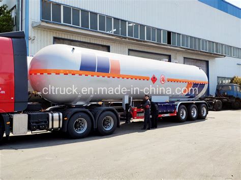 3 Axles LPG Tanker Semi Trailer 60 Cbm Transport LPG Tank Truck Trailer