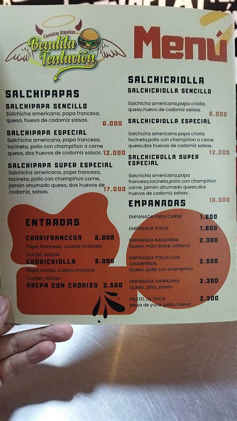 Carta del restaurante Comidas Rápidas Emmanuel Bogotá