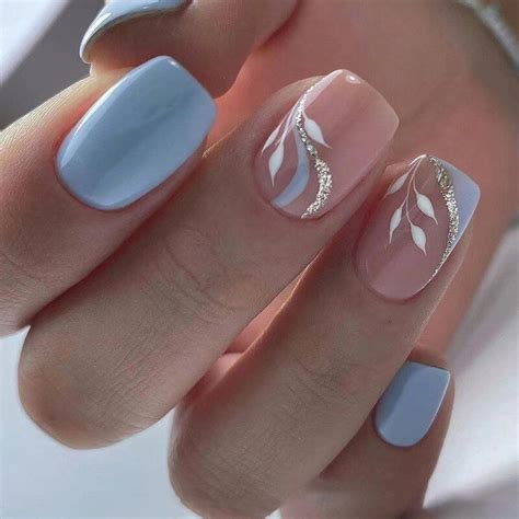 Summer New Square False Nails French Fake Nails With Flower Pattern De