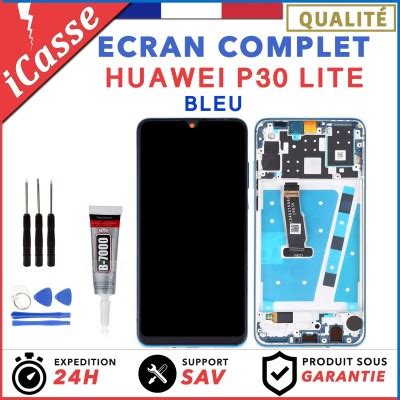 Ecran Complet Avec Frame Pour Huawei P Lite Bleu Colle Outils