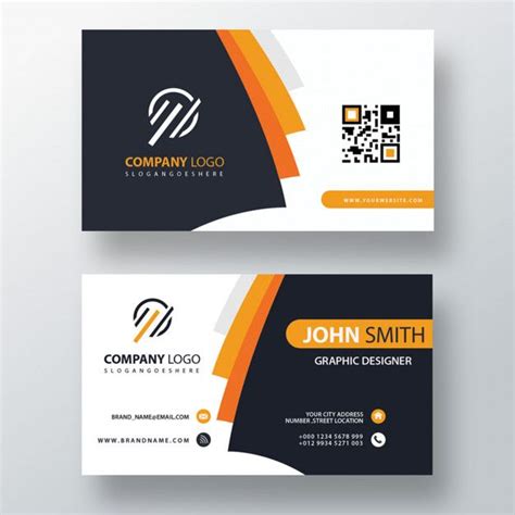 Tarjeta corporativa elegante naranja PSD gratuito | Business card psd ...