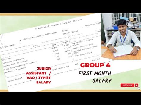 Group First Month Salary Junior Assistant Vao First Month Salary