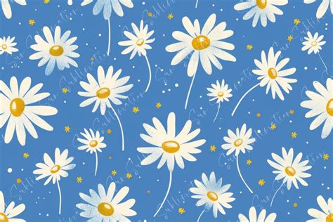 Seamless Pattern With White Chamomile Graphic By Sun Sublimation