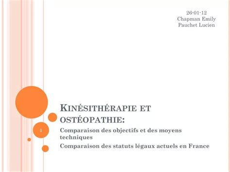 PPT Kinésithérapie et ostéopathie PowerPoint Presentation free