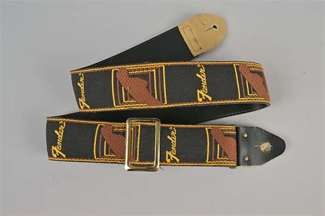 1970s Vintage Fender Legacy Monogrammed Leather Guitar Strap Reverb