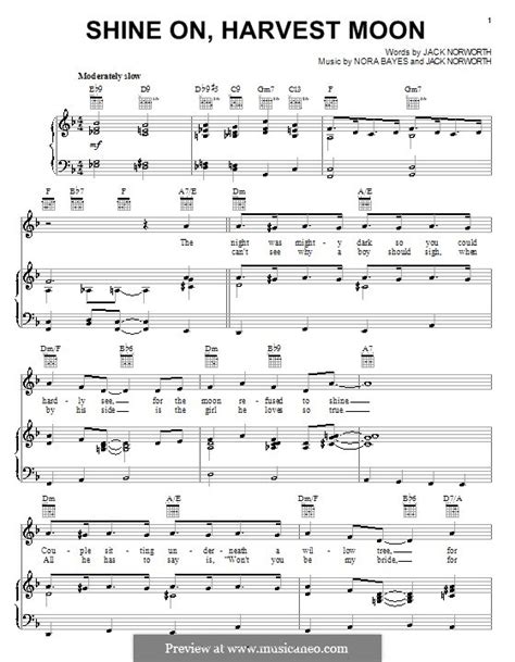 Shine On, Harvest Moon by N. Bayes - sheet music on MusicaNeo