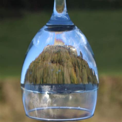 Refraction... playing with a wine glass and water at stirling castle ...