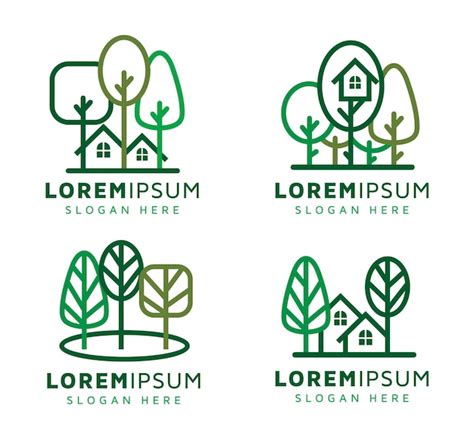 Conception De Mod Le De Symbole De Logo De Maison D Arbre Vecteur Premium