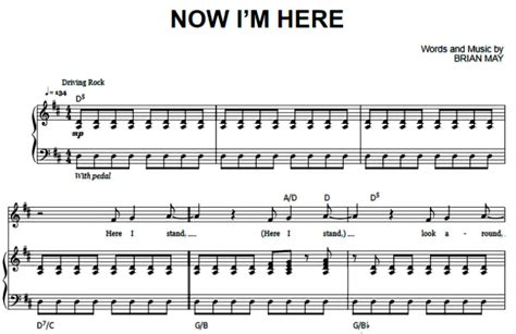 Queen Now Im Here Free Sheet Music Pdf For Piano The Piano Notes