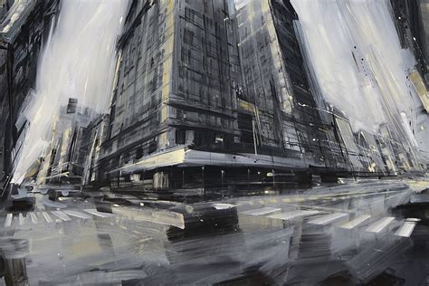 Blurred Perspective Oil Paintings Of Cityscapes By Italian Artist