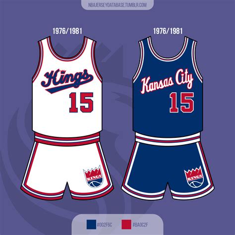 NBA Jersey Database, Kansas City Kings 1976-1981 Record: 206-204 (50%)