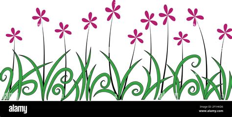 Vector Drawing Flowers Garden Background Stock Vector Image And Art Alamy